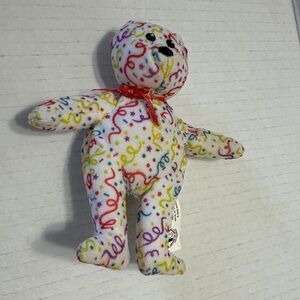 Ty Multicolor Confetti Patterned Bear